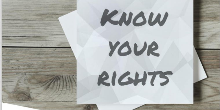 Image saying know your rights